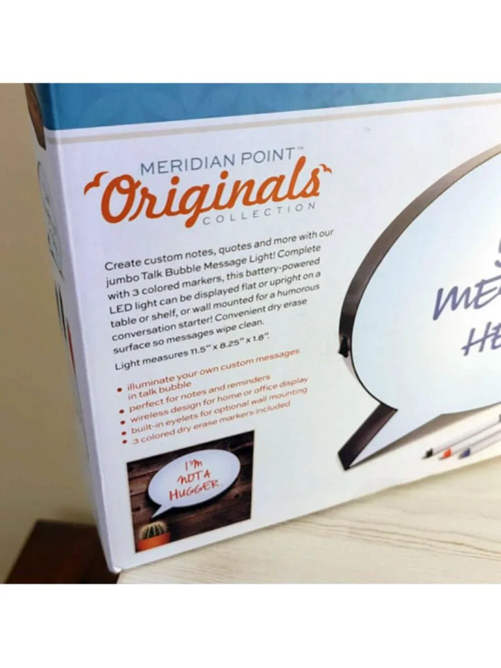 LED Night Light Talk Bubble Message NIB Dry Erase Sign Board NEW Customizable